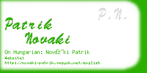 patrik novaki business card